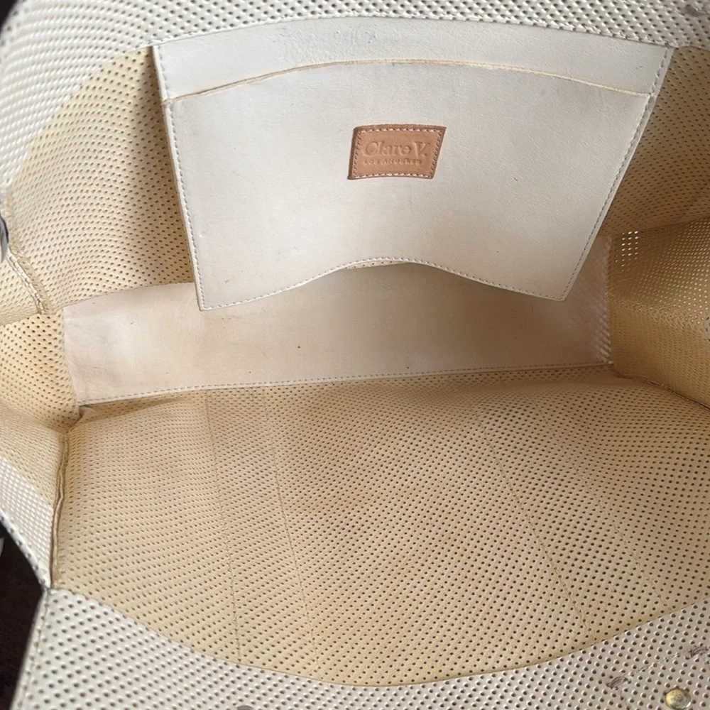 Cream Perforated Tote Bag - Unbranded